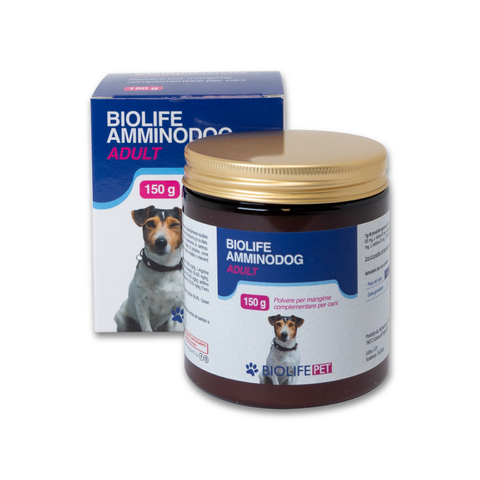 Biolife AmminoDog Adult | Cani Taglia Piccola | Mangime Complementare di Calcio ed Amminoacidi | 150 g