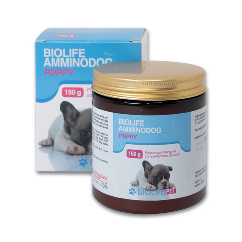 Biolife AmminoDog Puppy | Cani Taglia Piccola | Mangime Complementare di Calcio ed Amminoacidi | 150g