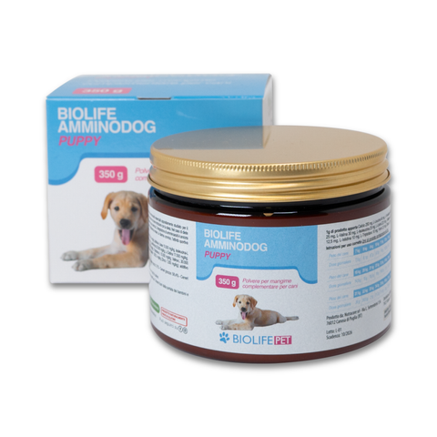 Biolife AmminoDog Puppy | Cani Taglia Grande | Mangime Complementare di Calcio ed Amminoacidi | 350g