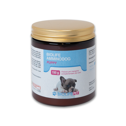 Biolife AmminoDog Puppy | Cani Taglia Piccola | Mangime Complementare di Calcio ed Amminoacidi | 150g