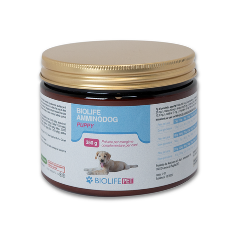 Biolife AmminoDog Puppy | Cani Taglia Grande | Mangime Complementare di Calcio ed Amminoacidi | 350g